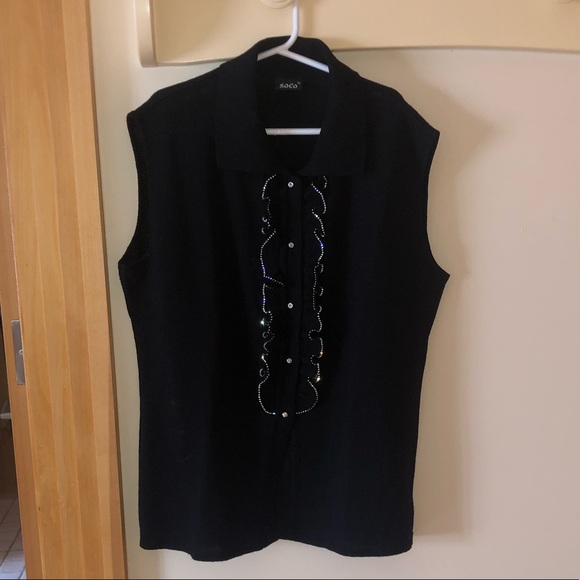 Black and sparky SOLO blouse - Picture 1 of 4